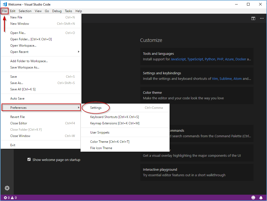 Visual Studio Code Welcome Screen